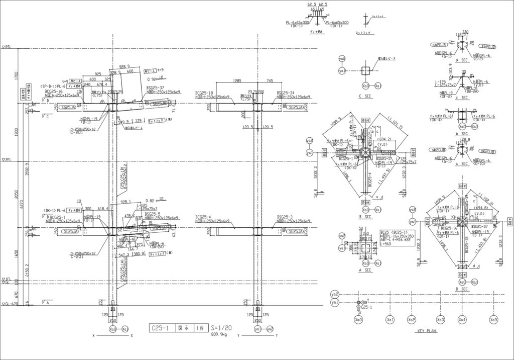 装柱図Cadデータ無料 – 高圧装柱図Cadデータ _ 装柱 自在バンドのフリーCADデータ – UBOBD